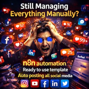 Custom N8N Automation Workflow | AI & Social Media Workflows | Instagram, LinkedIn, YouTube, Facebook, TikTok | json Download