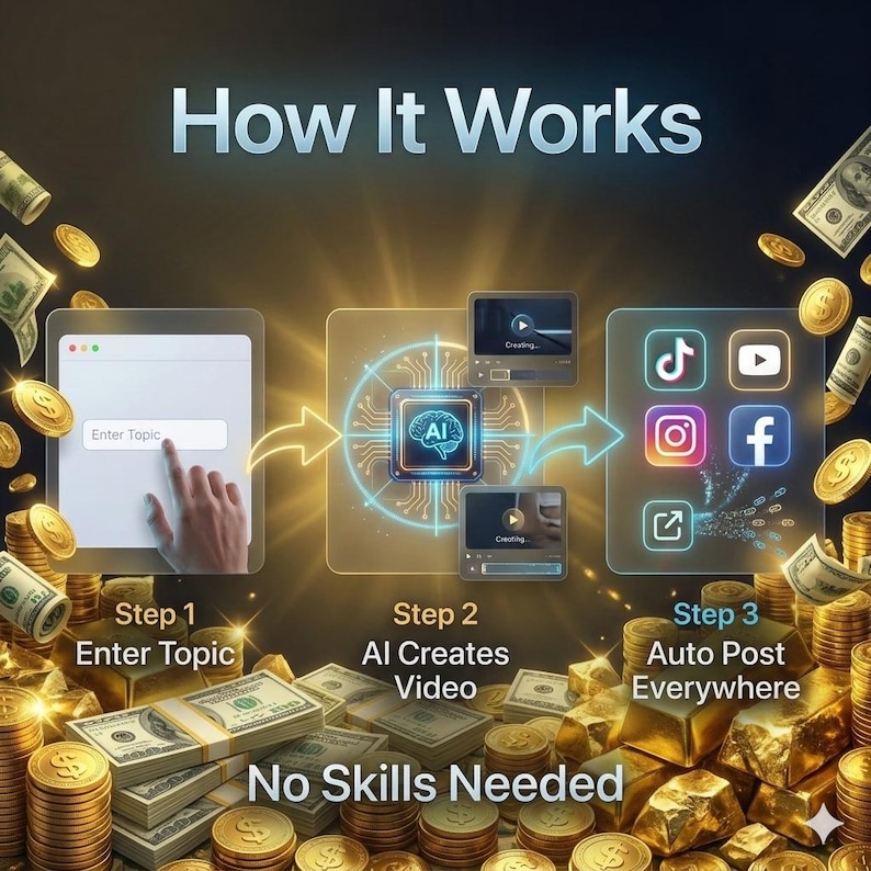 social media scheduling automation system showing content publishing across multiple platforms with AI and n8n integration