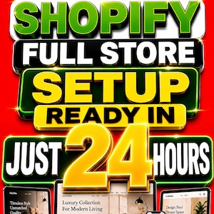 Shopify Store Setup in 24H | High Converting optimized Theme Included । Custom Ecommerce Website Design (24 Hours)