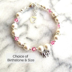 Unicorn Jewelry for Girls, Birthstone Bracelet, Unicorn Jewelry for Kids, Unicorn Birthday Gift, Unicorn Charm Bracelet Sterling Silver