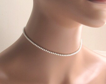 single pearl choker necklace gold chain