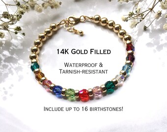 Grandma Bracelet, Family Birthstone Bracelet, Mothers Bracelet, Mother's Day Gift, Multiple Birthstone Jewelry Bracelet, Mom Grandma Gift