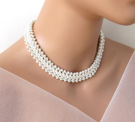 Etsy pearl shop choker