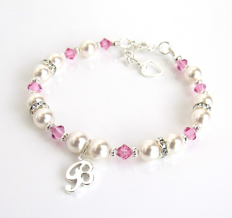 Birthstone Bracelet Initial Bracelet Childrens Bracelets Etsy