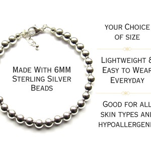 Beaded Blondes - 6MM Silver Beaded Bracelet (Extended) main image 1