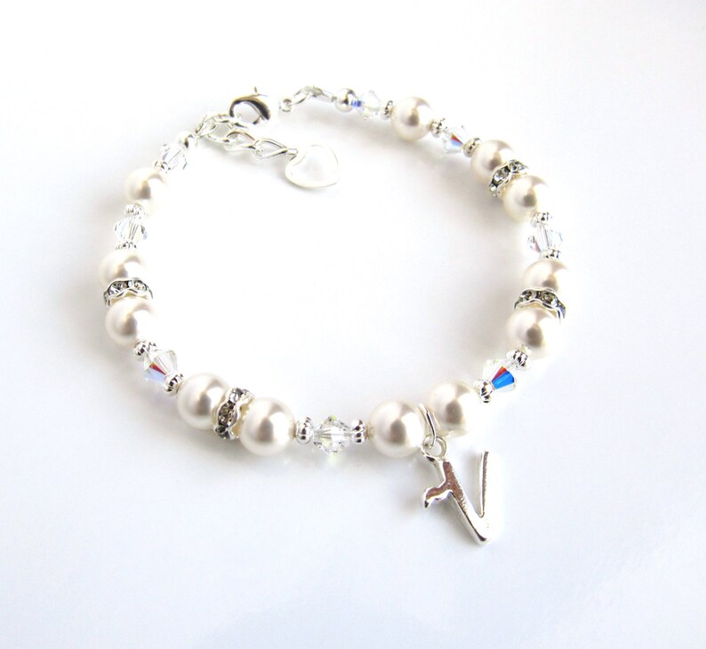 April Birthstone Bracelet Girls Bracelet Personalized Charm Etsy