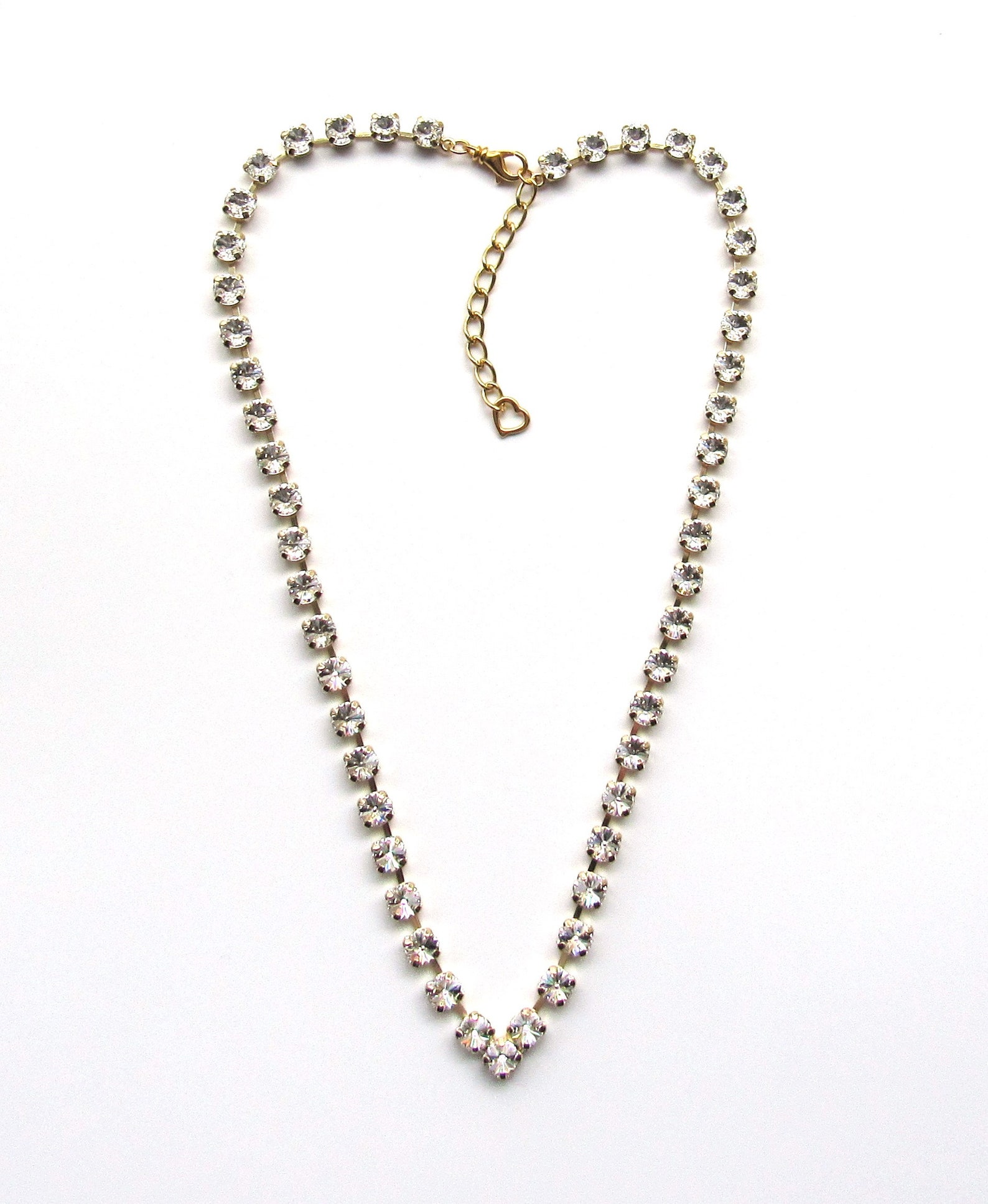 V Shaped Necklace Wedding Necklace Brides Bridal Jewelry Etsy