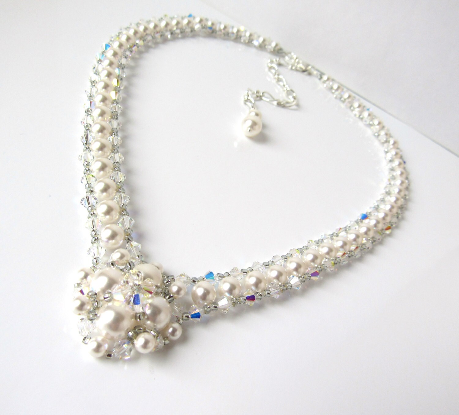 Gardenia Mix Pearl Statement Necklace Set