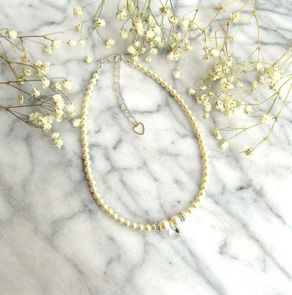 flower girl pearl necklace