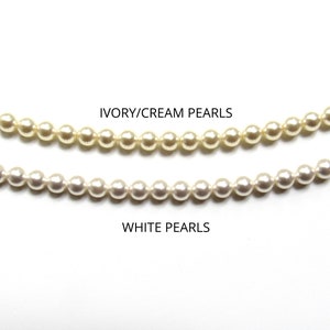 Graduated Pearl Necklace Wedding, Backdrop Necklace White Pearl Ivory Pearl CHOOSE COLOR & SIZE Pearl Necklace for Women Single Strand Pearl Bild 7