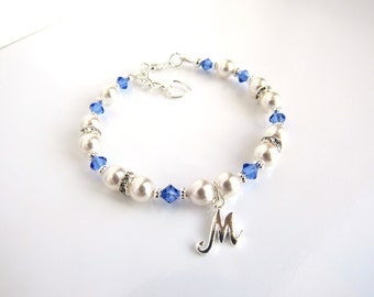September Birthstone Bracelet, Childrens Birthstone Jewelry, Child Bracelet Personalized, Childrens Jewelry, Sapphire Birthstone Bracelet