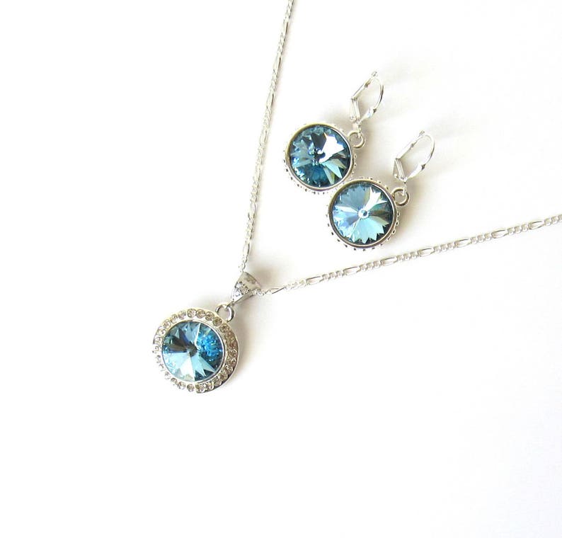 Aquamarine Jewelry Set March Birthstone Necklace March Etsy