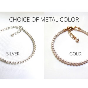 Dainty Pearl Bracelet, Tiny Seed Pearl Bracelet, CHOOSE COLOR/SIZE, Adjustable Beaded Delicate Bracelet, Gift for Her, Minimalist Jewelry Bild 2