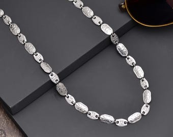 925スターリングシルバーのキューバンチェーンネックレス、ユニ