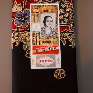 Black/Wine-colored Batik from Indonesia-2 meters