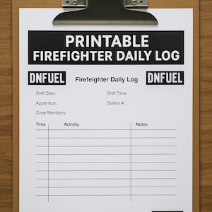 Firefighter Daily Log Sheet | Printable Fire Station Shift Tracker | DNFuel