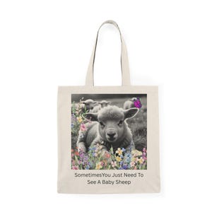 Cute Baby Sheep Tote Bag | Eco-Friendly, Perfect for Farm Lovers, Shopping, Beach Days, Gifts, Animal Lovers, Spring Celebrations