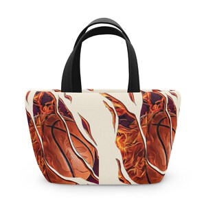 Basketball-Themed Reusable Lunch Bag, Sports Lunch Tote, Eco-Friendly Bag for Athletes, Gifts for Basketball Fans, Game Day Essentials