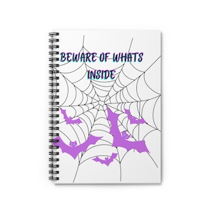 Halloween-Themed Spiral Notebook, Spooky Bat Journal, Creative Writing Planner, Gift for Halloween Lovers, Beware of What&#39;s Inside