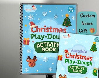 Libro de actividades personalizado con plastilina navideña / Libro sensorial reutilizable
