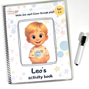 Personalized Toddler Activity Book: Write & Wipe Learning with Custom Portrait