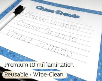 Tablero de trazado de nombres personalizado: aprendizaje de doble cara y práctica de escritura a mano