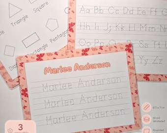 Pizarra personalizada para trazar nombres – Aprendizaje a doble cara, práctica de escritura a mano