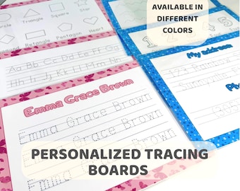 Tablero personalizado para trazar el nombre / Práctica de escritura para niños (Laminado o PDF)