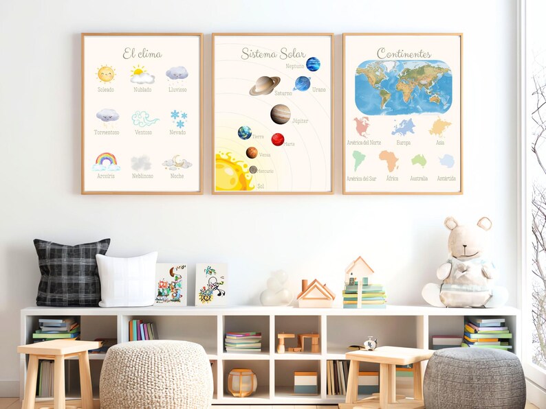 Spanish Educational Posters Set | 21 Printable Montessori Wall Art for ...