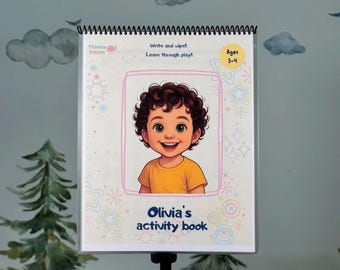 Cuaderno de ejercicios personalizado para trazar el nombre: aprendizaje reutilizable para niños pequeños
