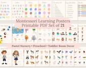 Big Educational Posters Bundle | Set of 21 | Printable Kids Learning Set | Pastel Nursery