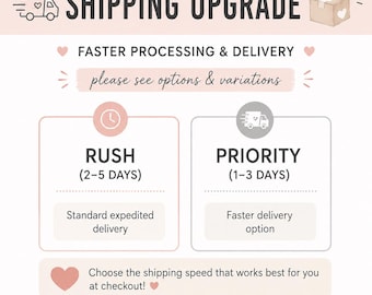 Priority Shipping Upgrade – Fast Processing & Delivery