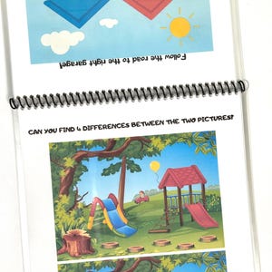 Write and wipe maze and logic activity book, reusable dry erase workbook for preschool and kindergarten kids