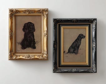 デジタルヴィンテージ犬のウォールアート（印刷可能）