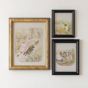 Digital Art for Nursery, Vintage Kittens, Adorable Cottage Prints