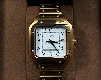 El Hantoor - Arabische Herren-Armbanduhr, Edelstahl / Saphir
