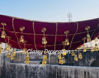 Velvet Bridal Entry Chadar, Indian Punjabi Muslim Wedding Bridal Entry, Indian Brides, Maroon Color Chadar, Bridal Dupatta, Wedding Chadar
