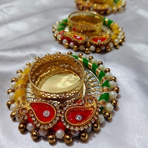 Handmade Indian Tealight Candle Holders - Diwali Festive Decor, Indian Wedding Favor, Bulk Candle Holder, Haldi Mehendi Sangeet Gift