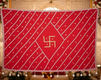Hindu Wedding Swastik Antarpat Cloth, Wedding Cloth, South Indian Wedding Bride Groom Antarpat Partition