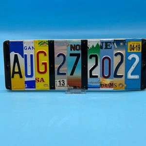 License Plate Signs - Anniversary Date - 10th Anniversary Tin Gift - Anniversary Present- Wedding Date - Husband - Wife - Birthdate