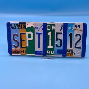 Personalized Gifts for Men Handmade License Plate Metal Sign Custom Made with Family Name, Anniversary Date