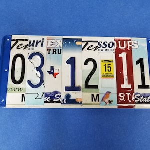 U PICK the STATES for an Anniversary Date Sign using recycled License Plate Numbers from your choice of states. This is an Anniversary Gift.