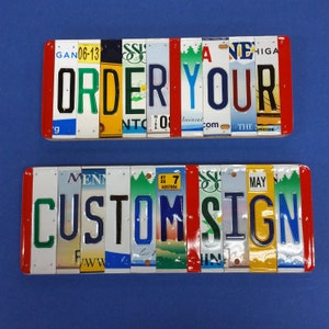 Custom License Plate Signs- Personalized gift- Custom Gifts- Unique Gifts- Retro Home Decor- Last Name Sign