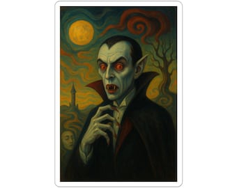Vampire Kiss Cut Stickers: Spooky Halloween Gothic Art