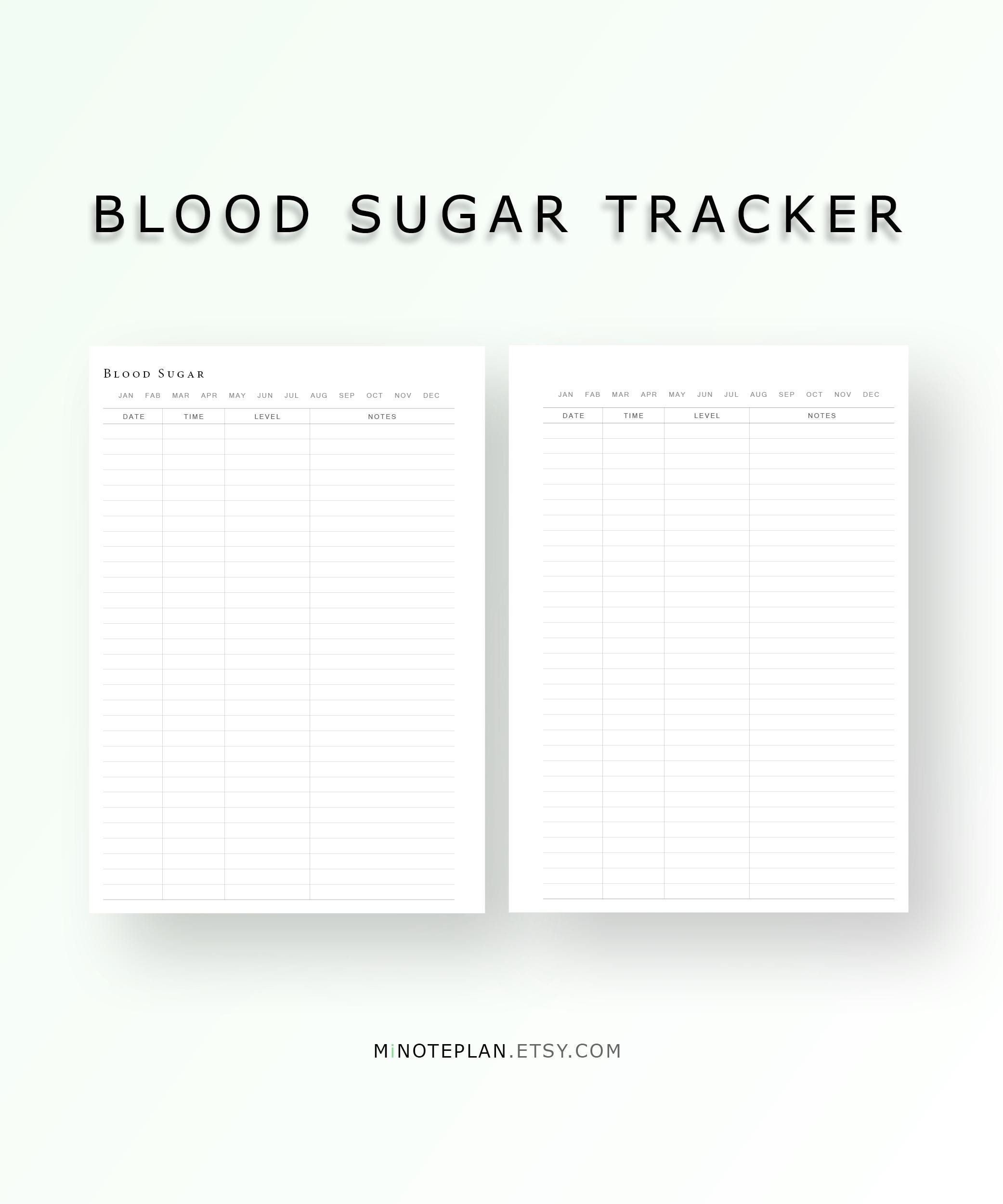 Blood Sugar Tracker Printable Editable PDF | Glucose Log Sheet, Daily ...