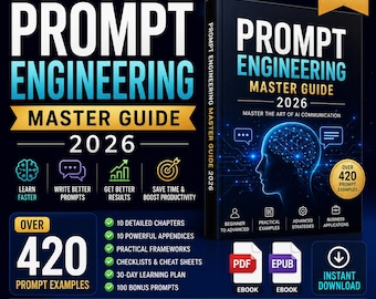 Guia Definitivo de Engenharia de Mensagens 2026 | eBook de Mensagens de IA em PDF e EPUB | 420 Exemplos de Mensagens | Guia de IA ChatGPT Claude Gemini