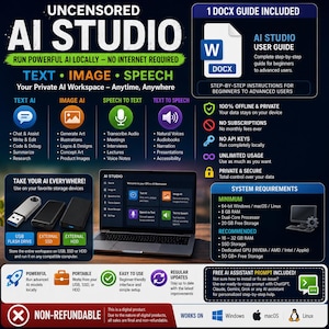 Offline AI USB Setup Guide | Step-by-Step Installation Manual | Self-Hosted | Text Generate Image Speech | Instant Download | Windows Mac