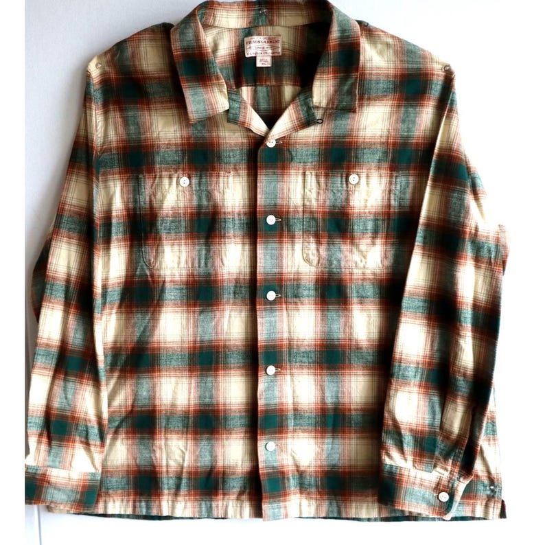 Vintage Filson Elk Heights Camp Shacket Rust Pine Grove Plaid Flannel Mens 3XL image 3