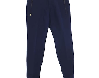 Vintage Bogner Olympische wollen skibroek marineblauwe stijgbeugel Duitsland retro winterkleding