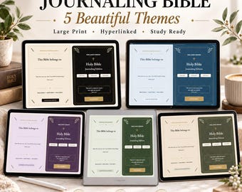 Journaling Bible Hyperlinked Digital Bible Large Print Bible Study Journal Reading Plans Notes iPad Goodnotes PDF Noteshelf Xodo reMarkable